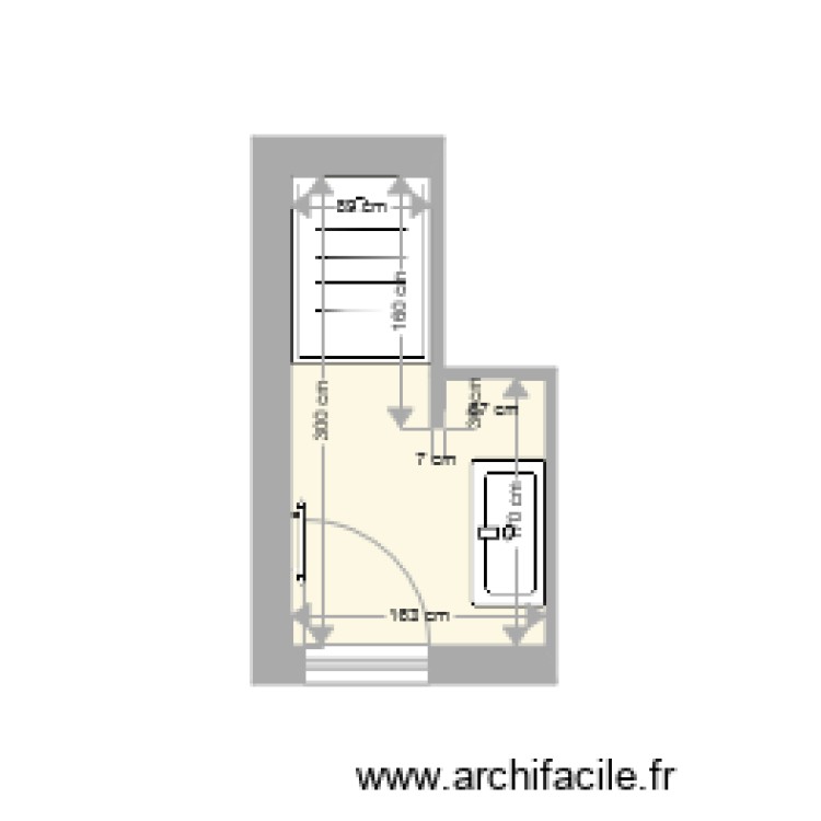 Douche bis. Plan de 0 pièce et 0 m2