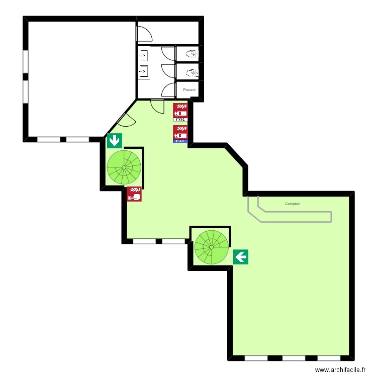 Greta Padovani Etage evac . Plan de 7 pièces et 142 m2