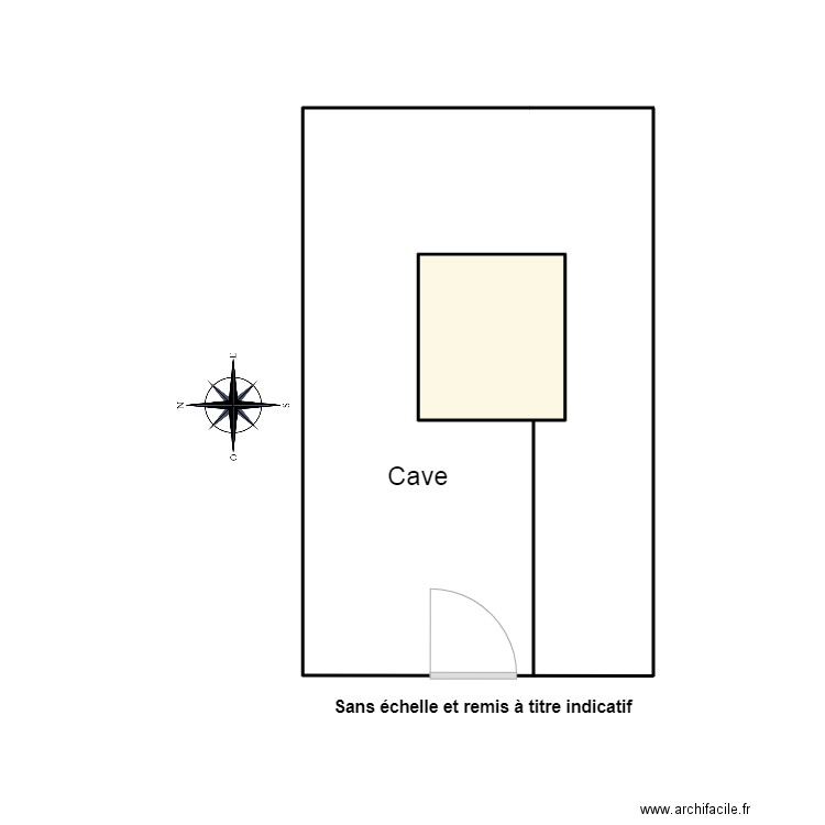 rex. Plan de 1 pièce et 2 m2