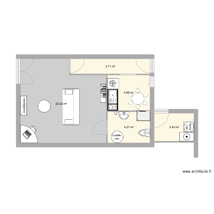 logement T1. Plan de 0 pièce et 0 m2