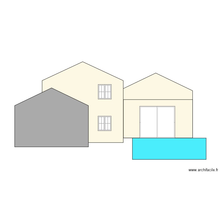 plan facade SUD piscine. Plan de 0 pièce et 0 m2