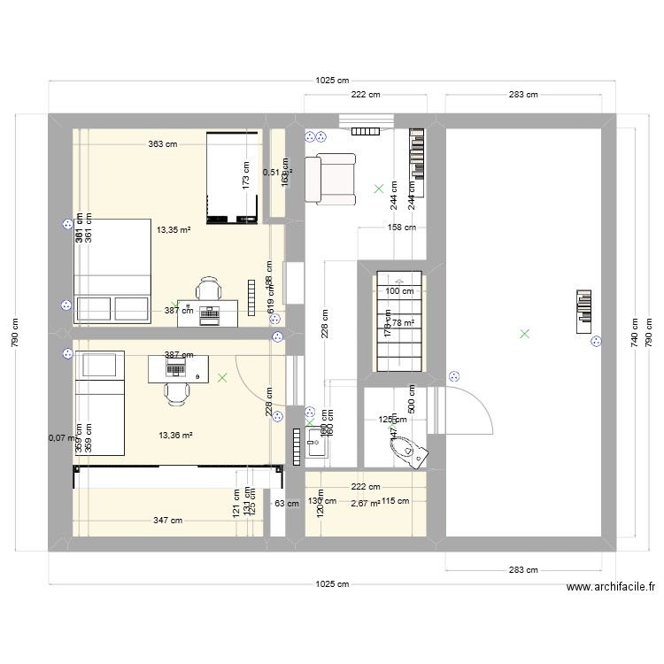 grenier filles 2024 08 10. Plan de 0 pièce et 0 m2