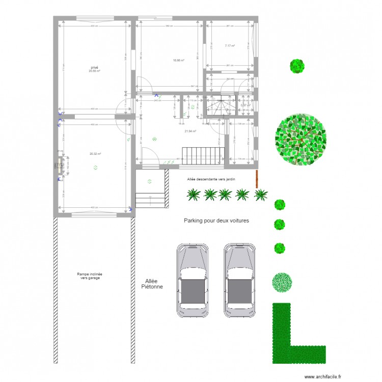 RDC avant aménagement. Plan de 0 pièce et 0 m2