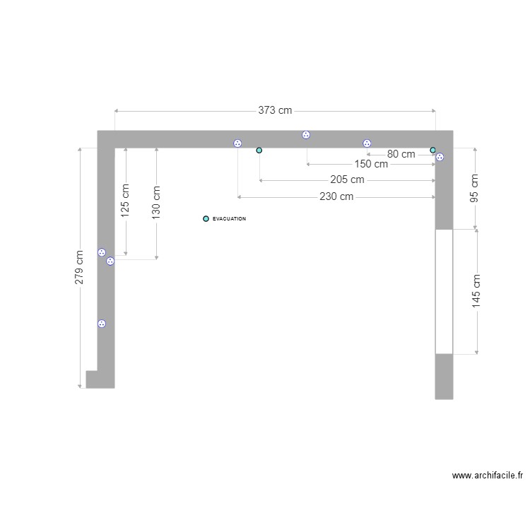 KYRIELLE plan cuisine implantation desprises et évac. Plan de 0 pièce et 0 m2