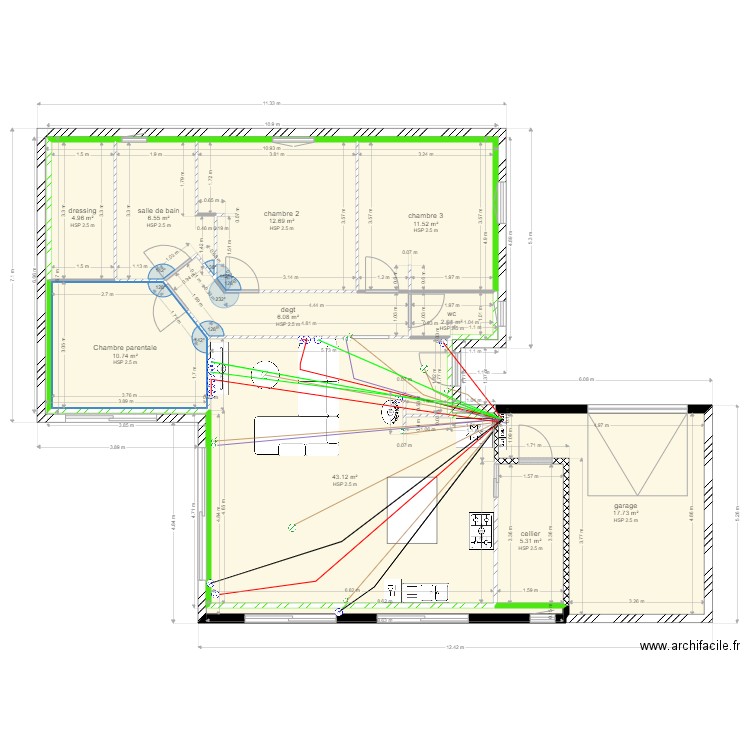 électricité pièce de vie 23102021. Plan de 0 pièce et 0 m2