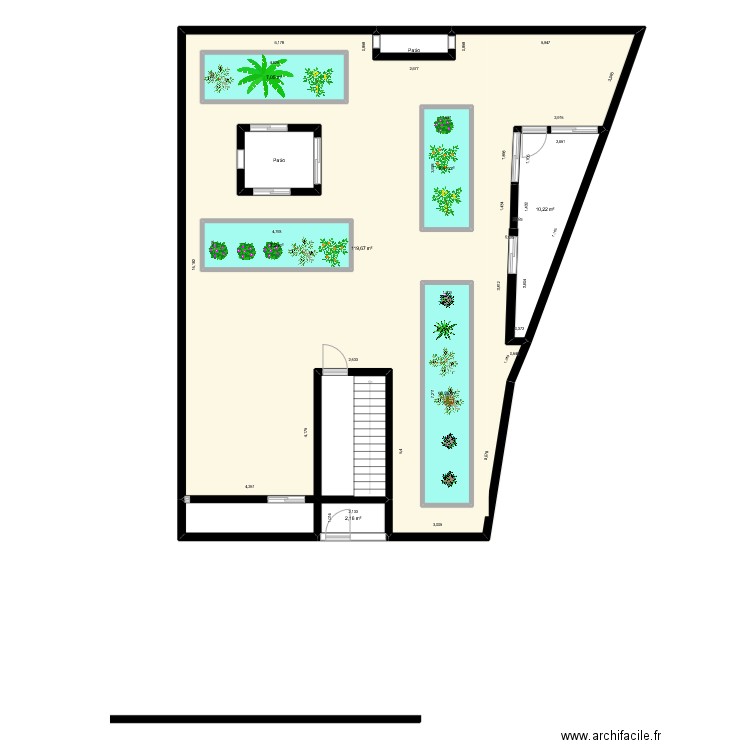 Cite dabakh. Plan de 14 pièces et 168 m2