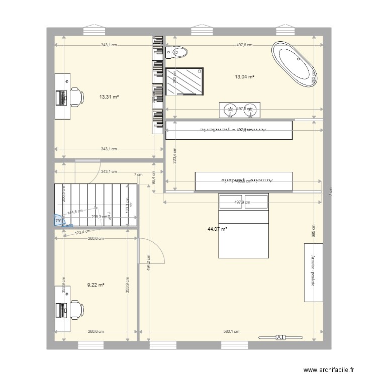 2eme etage plan avril 2021. Plan de 0 pièce et 0 m2