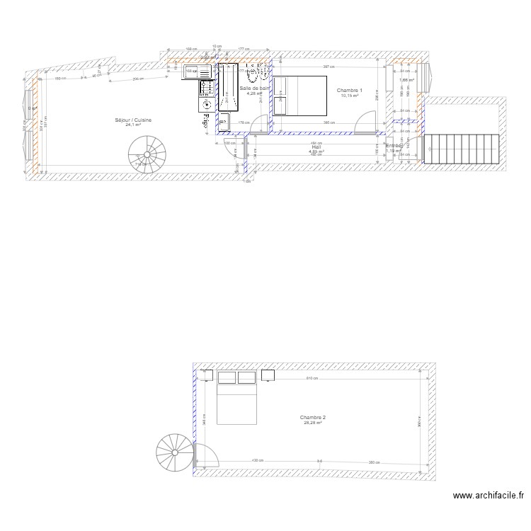 Duplex SOLIHA. Plan de 0 pièce et 0 m2