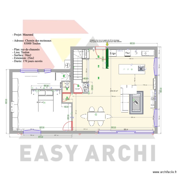 Projet Maurand Rez de chaussée V4. Plan de 0 pièce et 0 m2