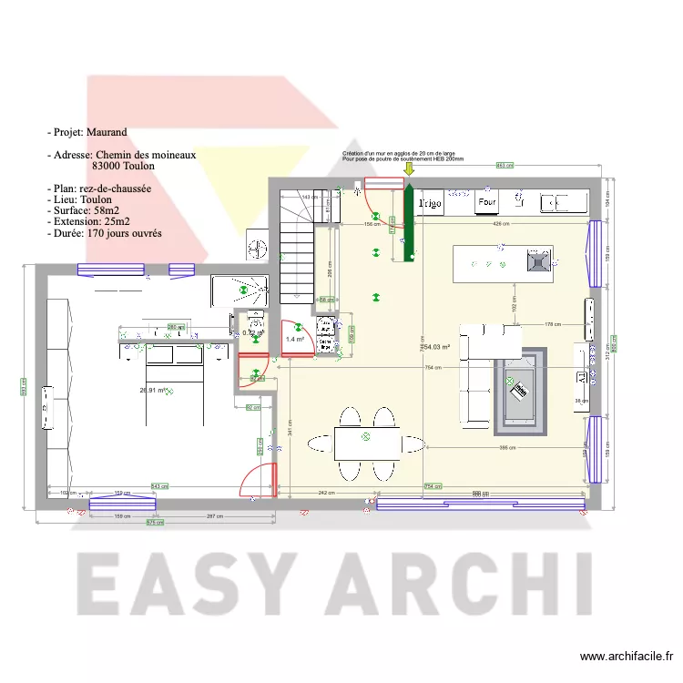 Projet Maurand Rez de chaussée V4. Plan de Projet Maurand Rez de chaussée V4. Plan de