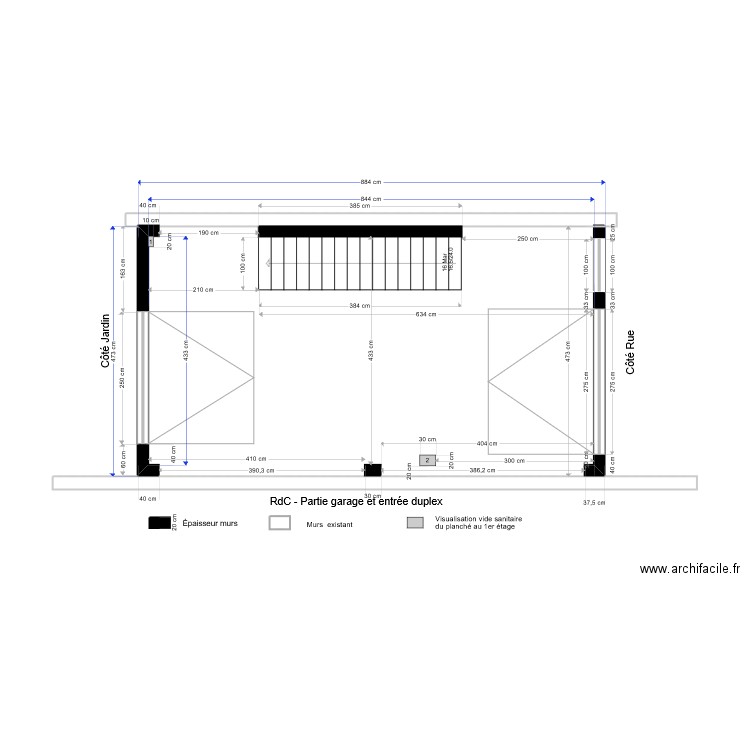 maçonnerie norme andicapé aménagé. Plan de 3 pièces et 76 m2