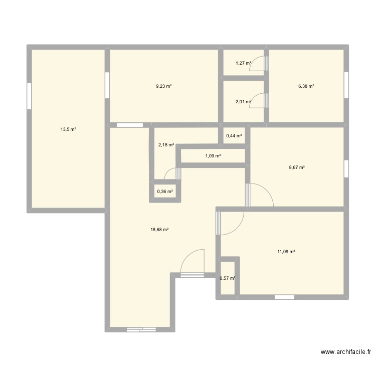 GRANETTES ACTUEL. Plan de 13 pièces et 75 m2