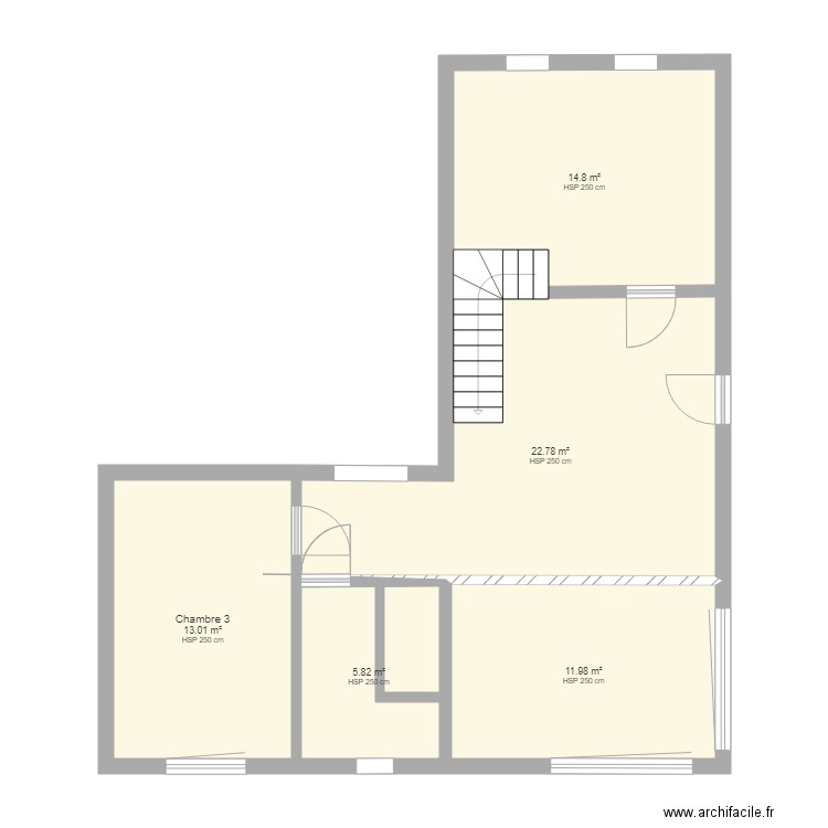 Plan etage vierge. Plan de 0 pièce et 0 m2