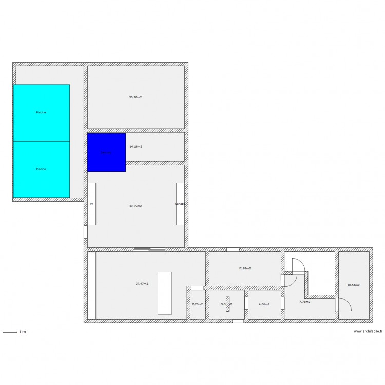 Plan extension maison. Plan de 0 pièce et 0 m2