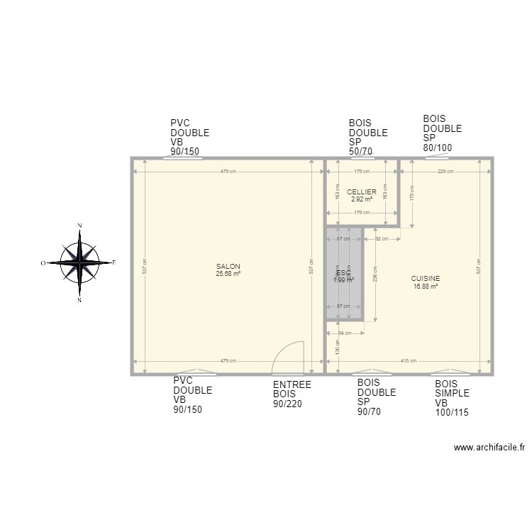 DECLOS. Plan de 0 pièce et 0 m2