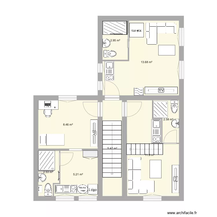 Maison . Plan de 