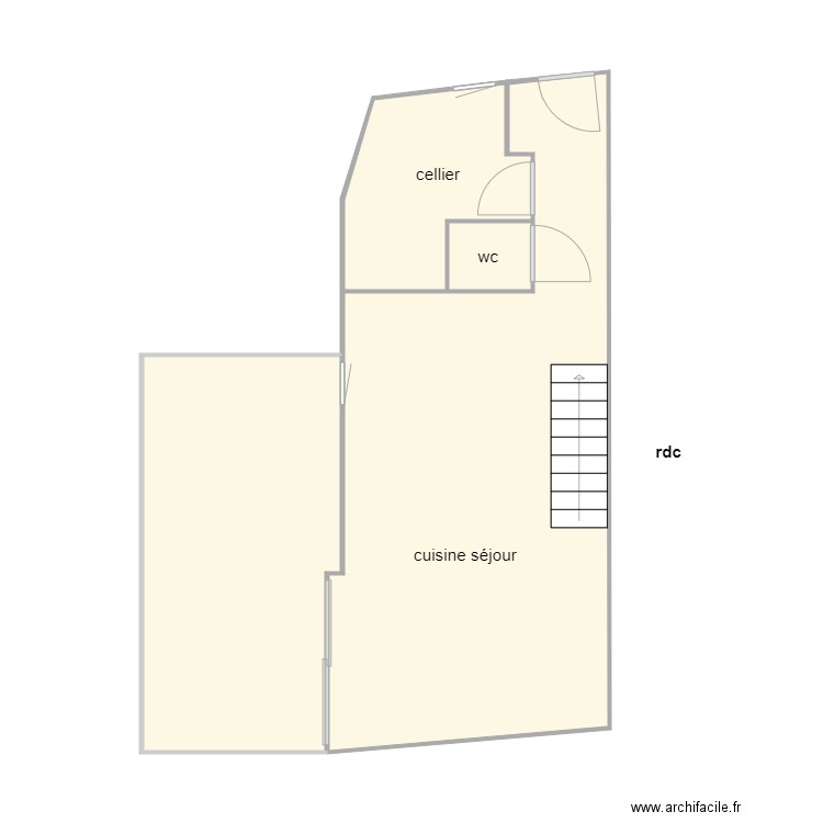 DILON RDC am. Plan de 4 pièces et 50 m2