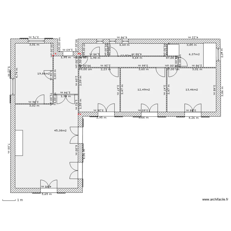 Maison carreaux. Plan de 