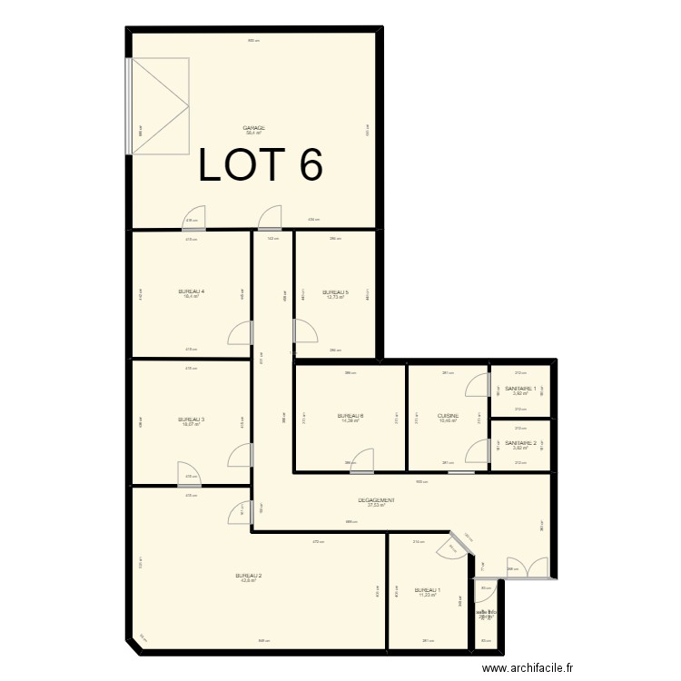 plan lot 6. Plan de 12 pièces et 234 m2