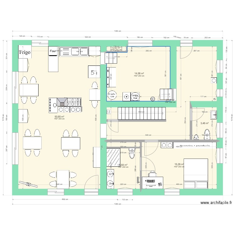 Caro plan RdC aménagement du 7 janvier 2022. Plan de 0 pièce et 0 m2