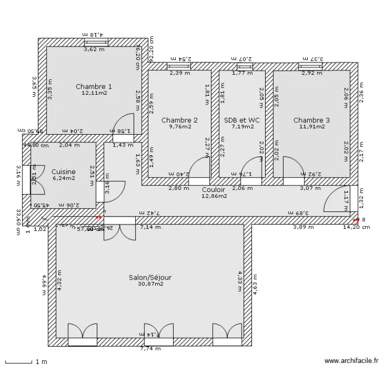 Apt n&deg;27-2. Plan de 