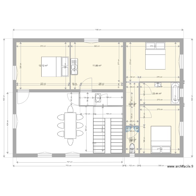 1 ER ET 2 EME RN. Plan de 0 pièce et 0 m2