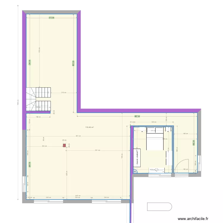 RDJ Jacqueline Aménagement du bas 2 chambres V1. Plan de RDJ Jacqueline Aménagement du bas 2 chambres V1. Plan de