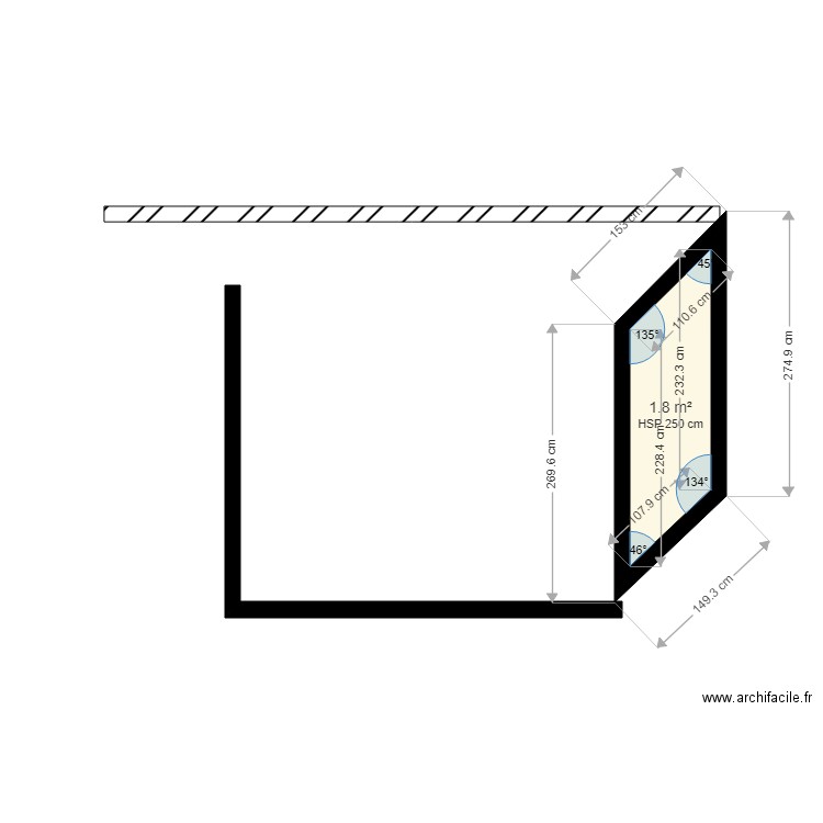 esquisse de la forme du plan de cuisine . Plan de 0 pièce et 0 m2