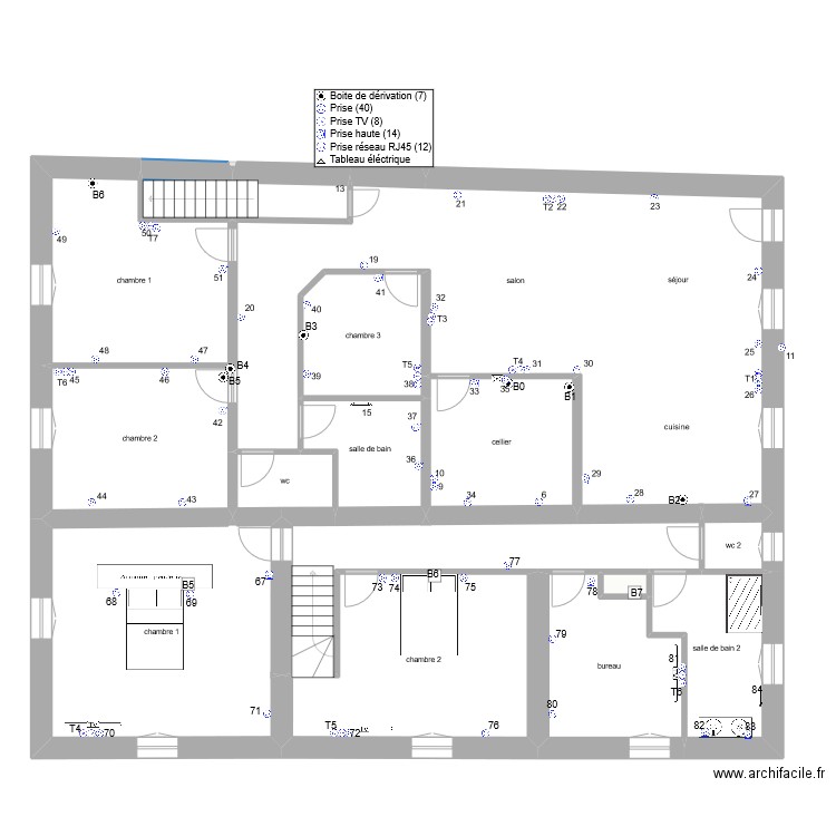vienville 1er etage prise de courant. Plan de 0 pièce et 0 m2