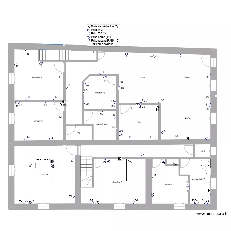 vienville 1er etage prise de courant. Plan de 
