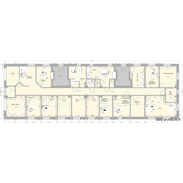 maison des associations. Plan de 20 pièces et 304 m2