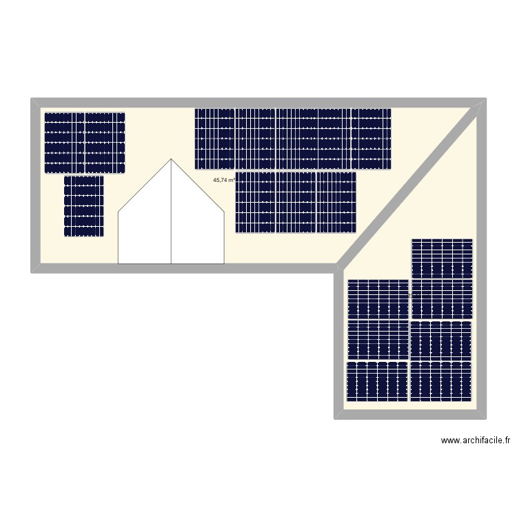 Dekerpel. Plan de 2 pièces et 69 m2