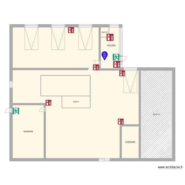 PLAN EVACUATION. Plan de 6 pièces et 147 m2