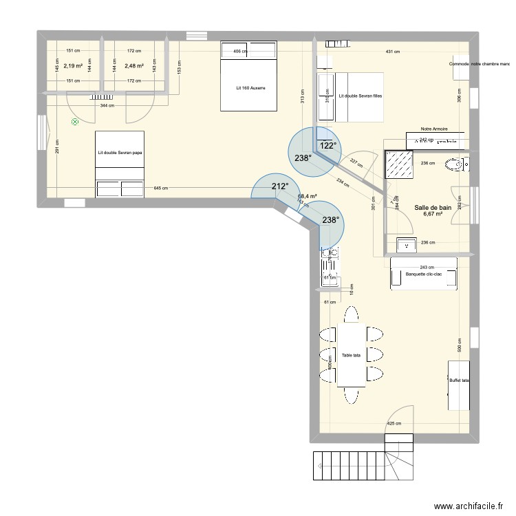 Gite Etage. Plan de 0 pièce et 0 m2
