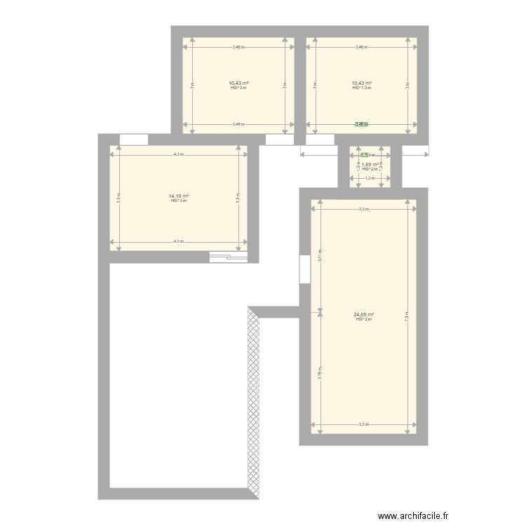 maison_plage. Plan de 5 pièces et 61 m2