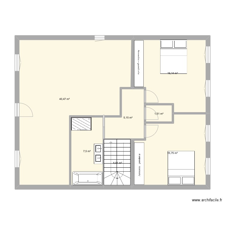 MAISON EDL. Plan de 7 pièces et 91 m2