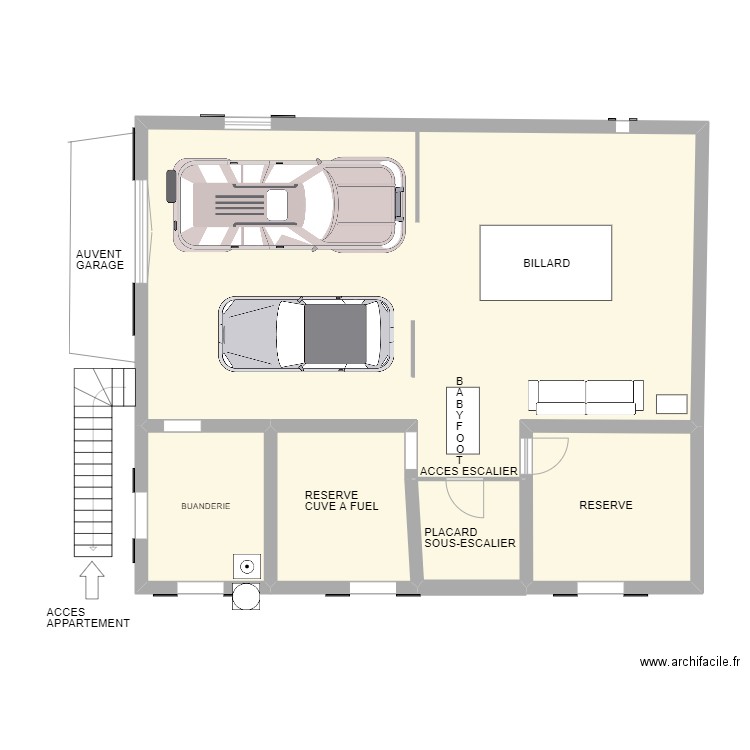 morzine sous-sol. Plan de 5 pièces et 106 m2