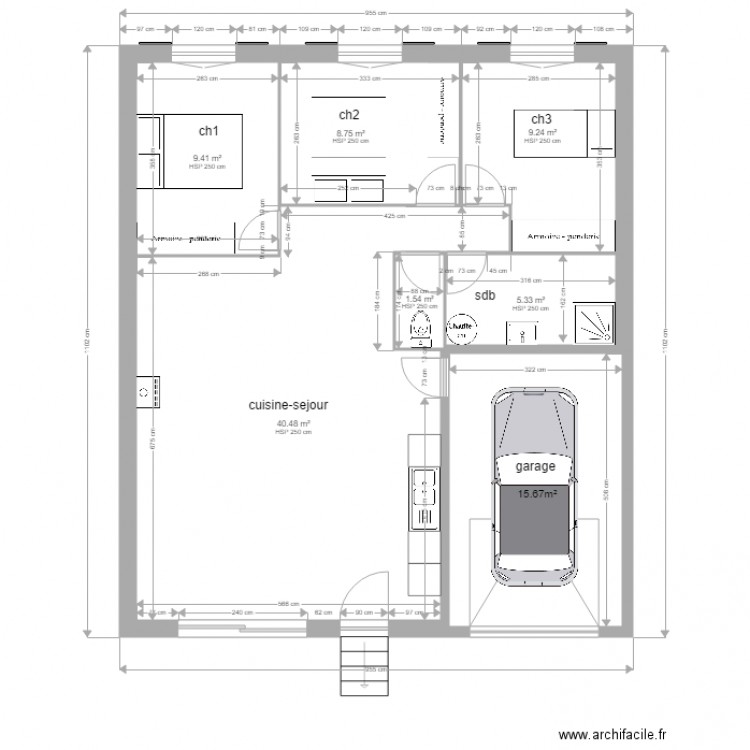 tramontane 75m2 A4. Plan de 0 pièce et 0 m2