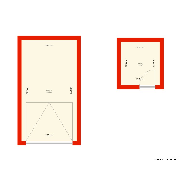 BI 2699 cave et garage côté. Plan de 0 pièce et 0 m2