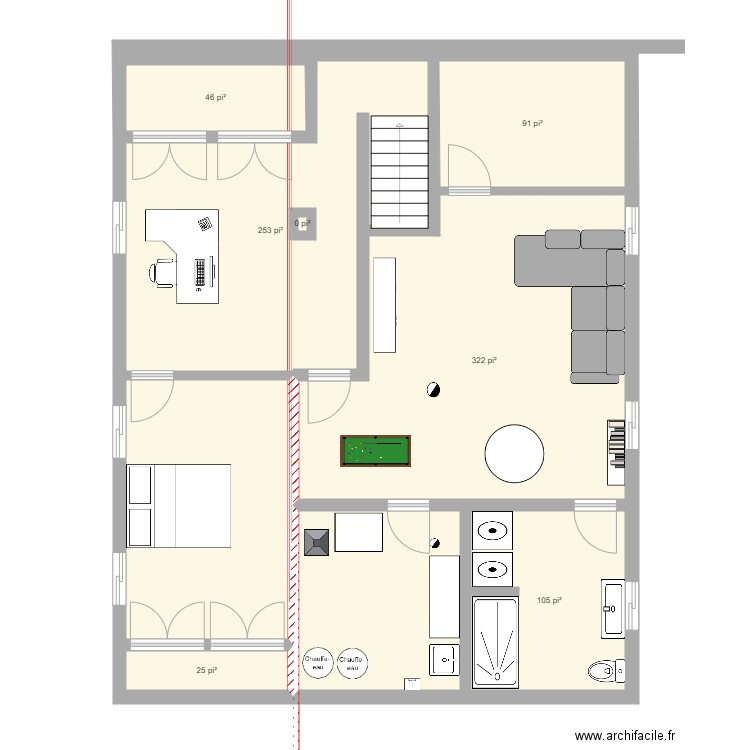 sous sol 1280 Evangéline. Plan de 0 pièce et 0 m2