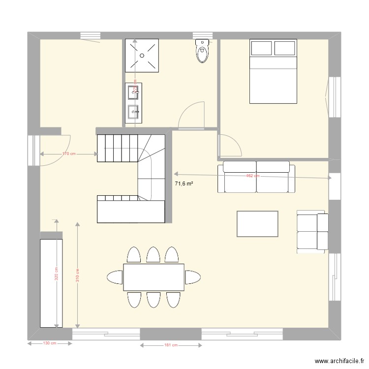 Projet St-Girons - aménagement rdcV0. Plan de 0 pièce et 0 m2