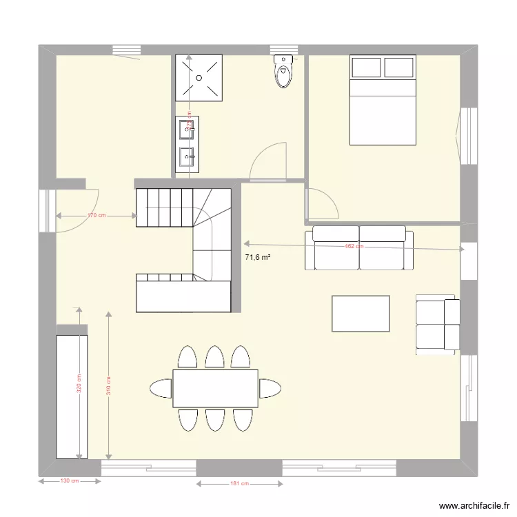 Projet St-Girons - am&eacute;nagement rdcV0. Plan de 