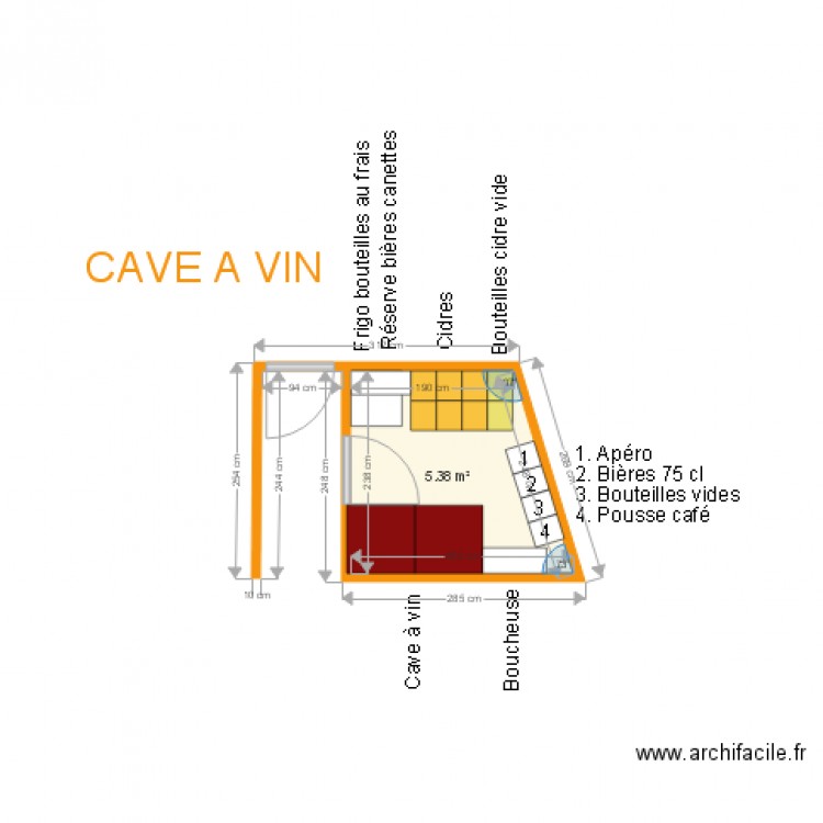 CAVE A VIN. Plan de 0 pièce et 0 m2