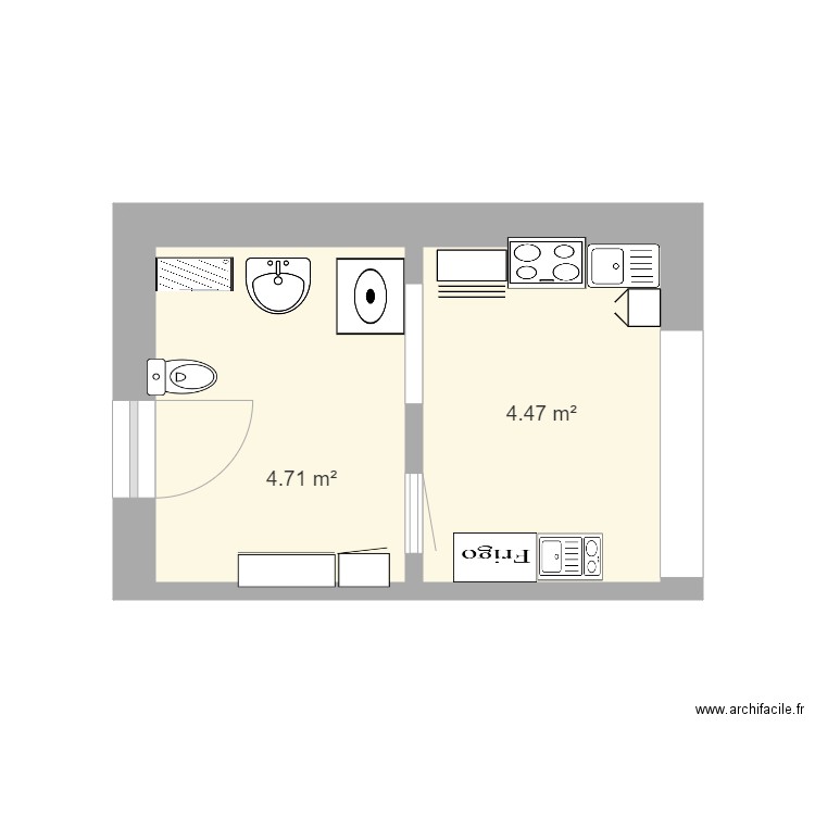 CUISINE SALLE DE BAIN . Plan de 0 pièce et 0 m2