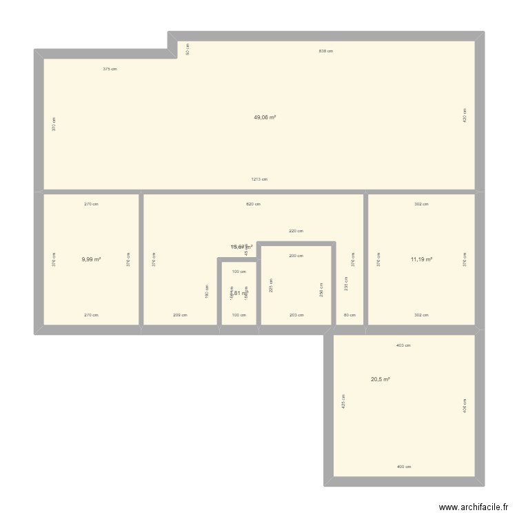 Maure étage. Plan de 6 pièces et 108 m2