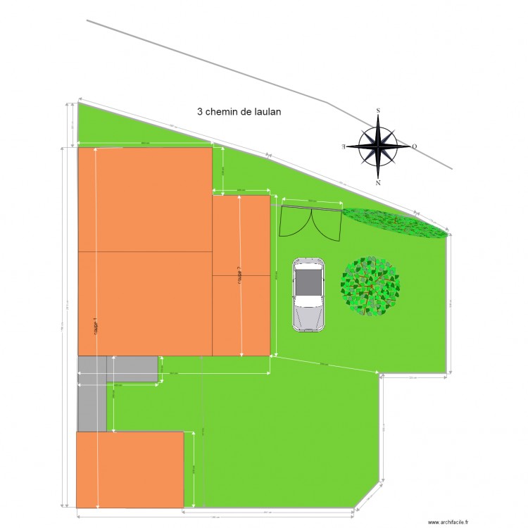 plan de masse toiture  initial. Plan de 0 pièce et 0 m2