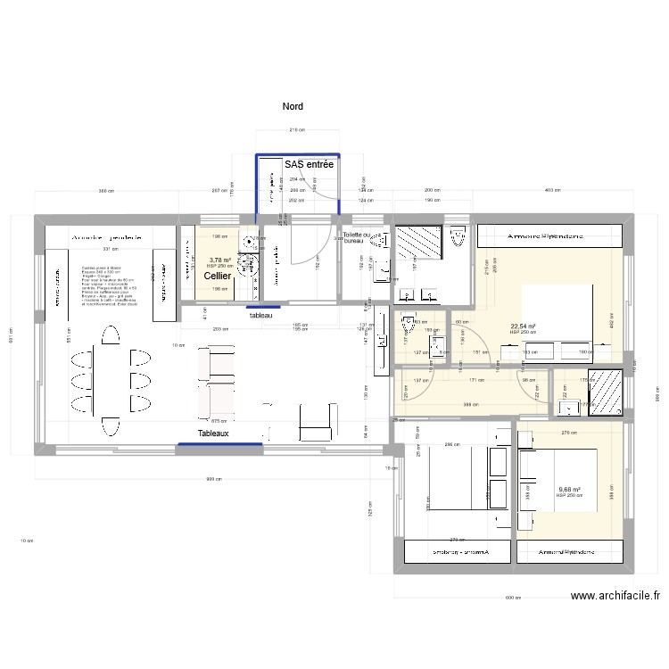 plan rez 4. Plan de 3 pièces et 36 m2