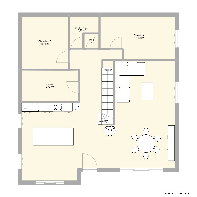 Projet maison. Plan de 0 pièce et 0 m2