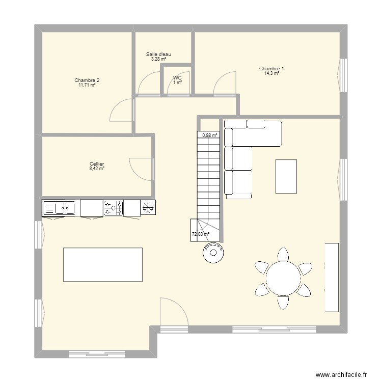 Projet maison. Plan de 7 pièces et 112 m2