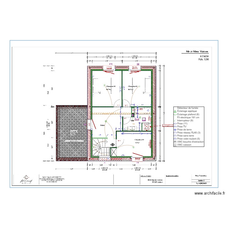 MATEUS ETAGE Plan elec. Plan de 0 pièce et 0 m2